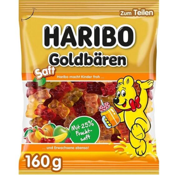 Haribo DE Saft Goldbären medvídci s 25 % ovocné šťávy 160 g