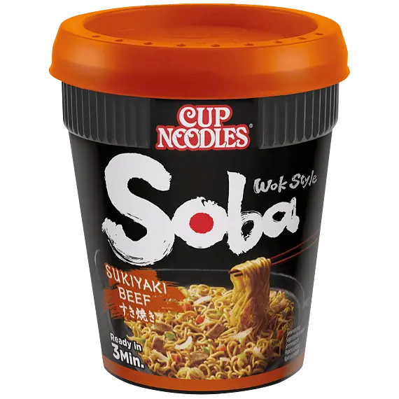 Nissin Soba Cup Sukijaki Hovězí instantní nudle 89 g