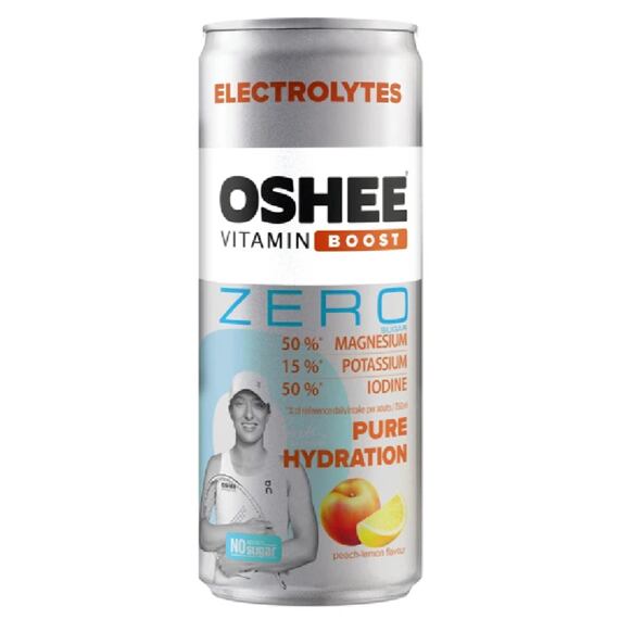 OSHEE Zero Vitamin Boost elektrolyty příchuť broskev a citron 250 ml