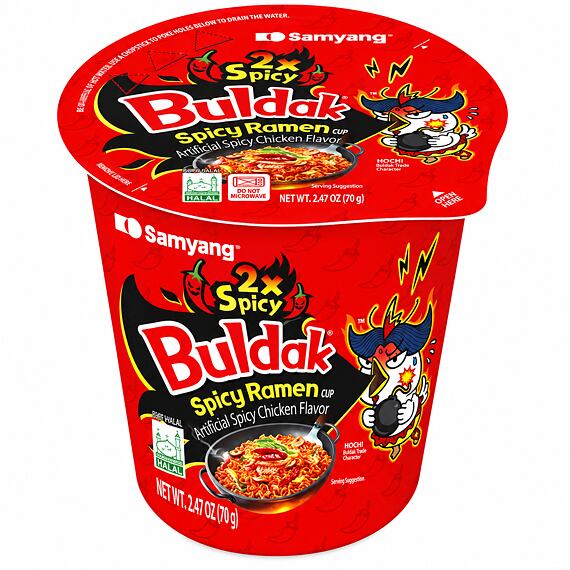 Samyang Buldak Cup Extreme 2x Spicy instantní pálivé těstoviny 70 g