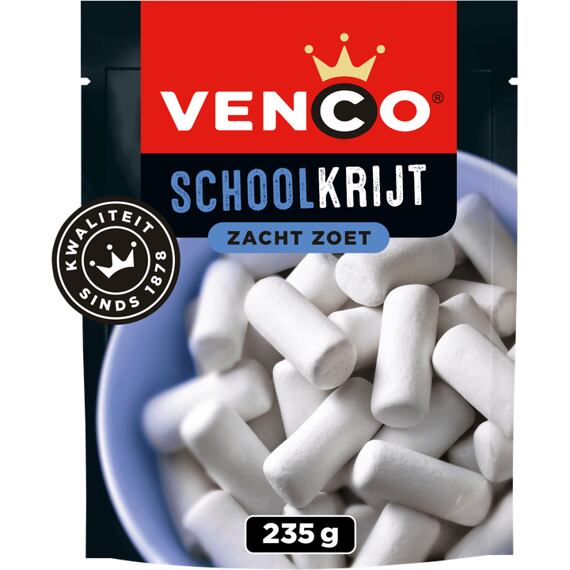 Venco Schoolkrijt měkké salmiakové bonbony plněné lékořicí 235 g