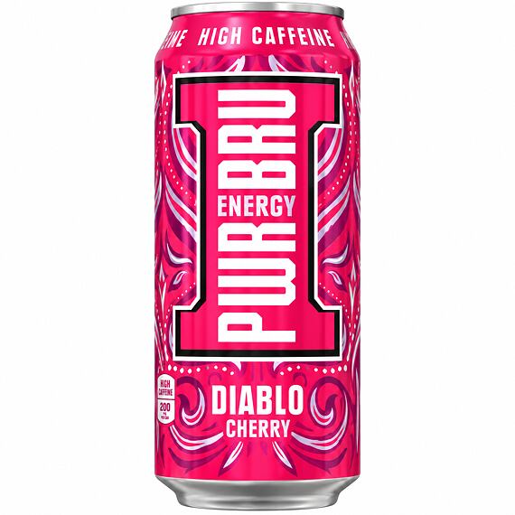 Pwr-Bru Diablo energy drink with cherry flavor 500 ml