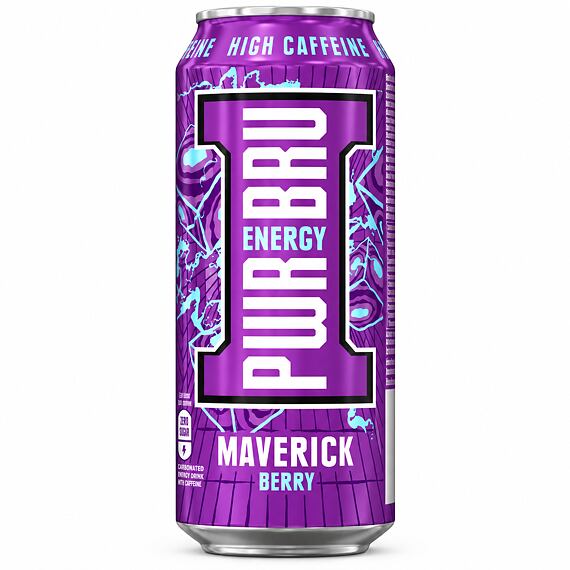 Pwr-Bru Maverick energetický nápoj s příchutí lesních plodů 500 ml