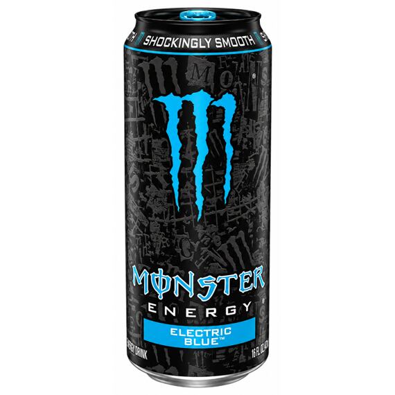 Monster USA Electric Blue sycený energetický nápoj s příchutí modré maliny 473 ml