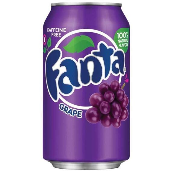 Fanta sycený nápoj s příchutí hroznu 355 ml Celé balení 12 ks
