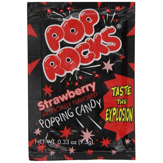 Pop Rocks praskající bonbonky s příchutí jahody 9,5 g