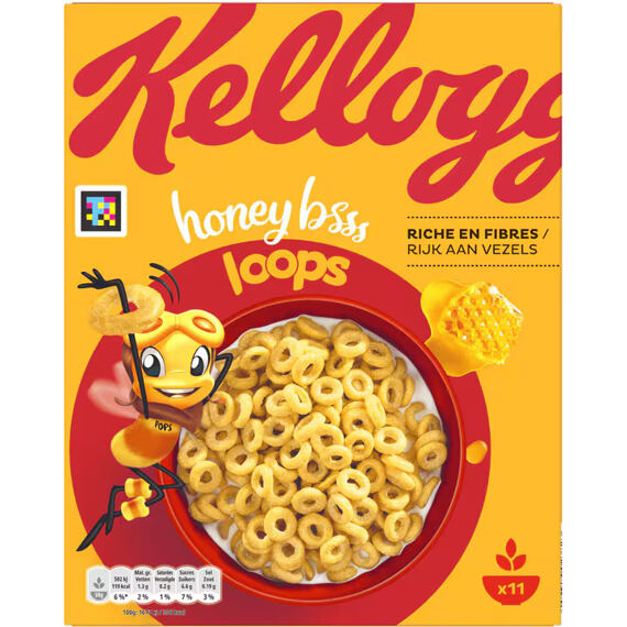 Kellogg's Honey Pops Loops cereálie s příchutí medu 330 g