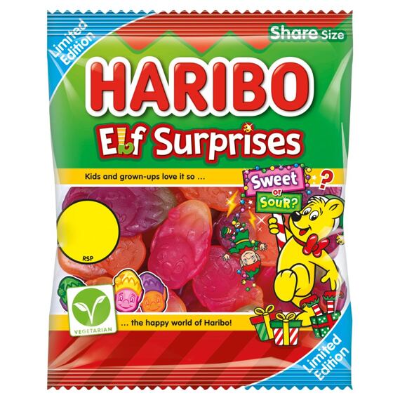 Haribo žvýkací bonbony ve tvaru elfů s ovocnými příchutěmi 140 g PM