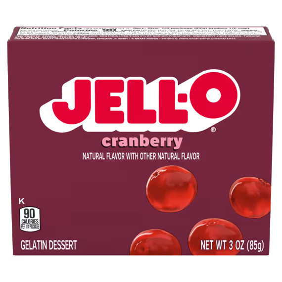 Jell-O instantní želatina s brusinkovou příchutí 85 g