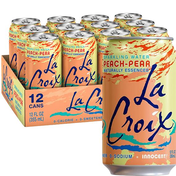 La Croix sycený nápoj s příchutí hrušky a broskve 355 ml Celé balení 12 ks