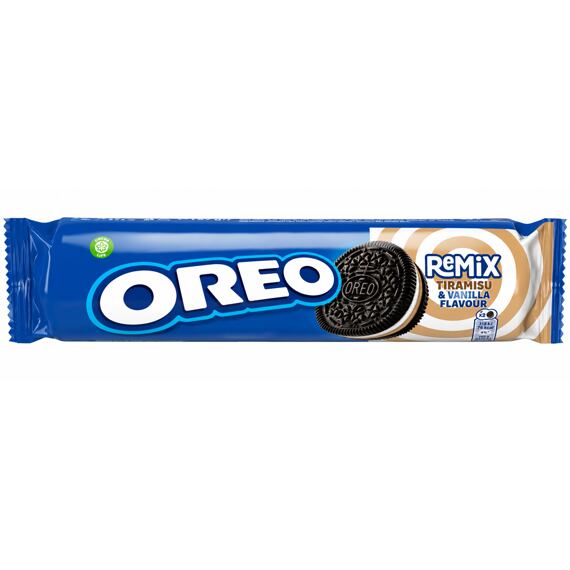 Oreo EU Remix sušenky s náplní s příchutí tiramisu a vanilky 157 g
