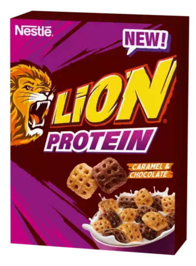 Nestlé Lion EU Caramel Chocolate Protein cereálie s příchutí karamelu a čokolády 340 g