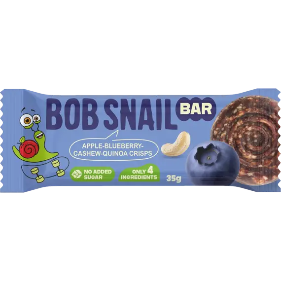 Šnek BOB Ovocná tyčinka jablko–borůvka s kešu a quinoou 35 g