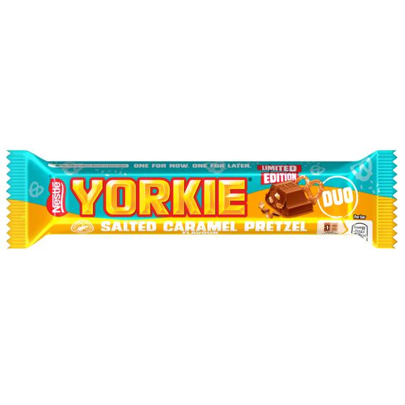 Nestlé Yorkie Duo čokoládová tyčinka s příchutí karamelového preclíku 66 g