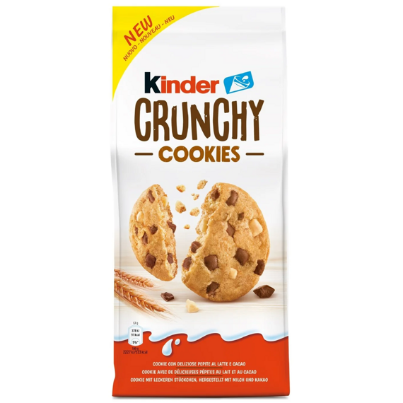 Kinder EU Crunchy Cookies sušenky s kakaovými kousky a bílou čokoládou 136 g