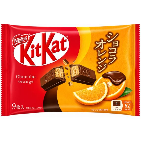 KitKat Japan čokoládové mini tyčinky s příchutí pomeranče 9 x 11,6 g