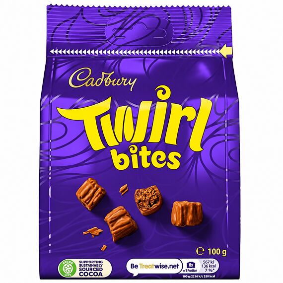 Cadbury Twirl Bites kousky mléčné čokolády 100 g