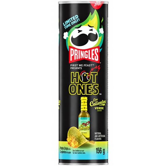 Pringles MEX Hot Ones bramborové chipsy s příchutí omáčky Los Calientes 156 g